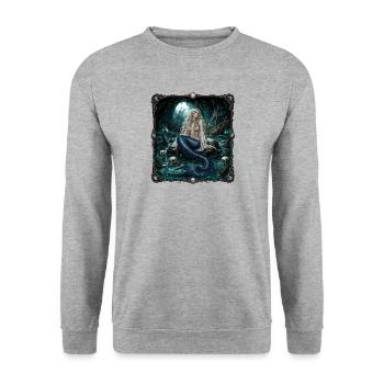 Meerjungfrau – Der Albtraum der Seeleute - Unisex Pullover - Weißgrau meliert - Vorne - Alina (178cm) & Michal (187cm)
