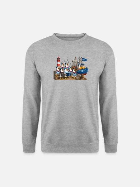 Seemöwen Chor - Unisex Pullover - Weißgrau meliert