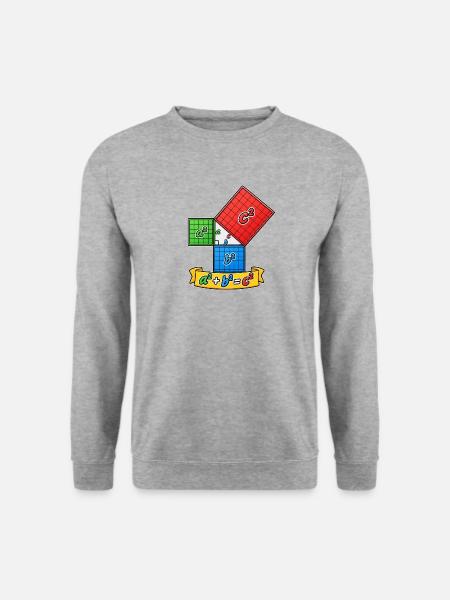 Satz des Pythagoras – Mathe einfach erklärt - Unisex Pullover - Weißgrau meliert