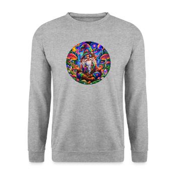 Zwerg - Unisex Pullover - Weißgrau meliert - Vorne - Alina (178cm) & Michal (187cm)