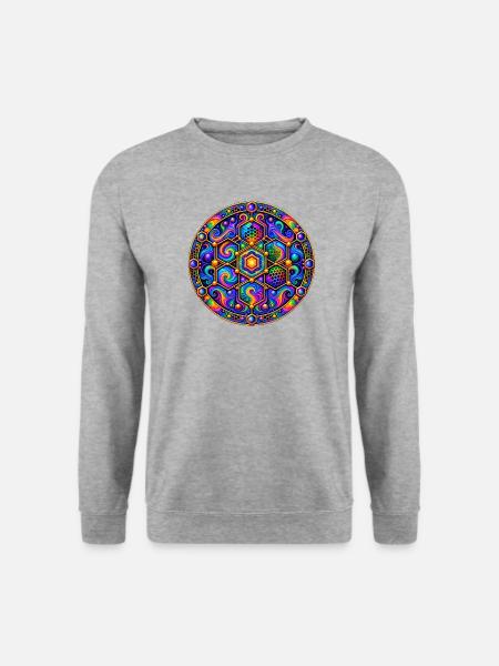 Hexagon - Unisex Pullover - Weißgrau meliert