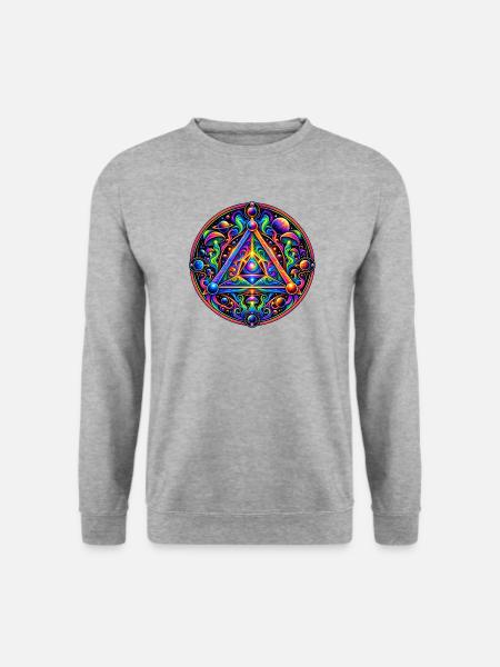 Tetraeder - Unisex Pullover - Weißgrau meliert