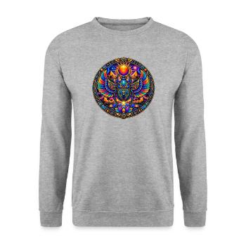 Skarabäus - Unisex Pullover - Weißgrau meliert - Vorne - Alina (178cm) & Michal (187cm)