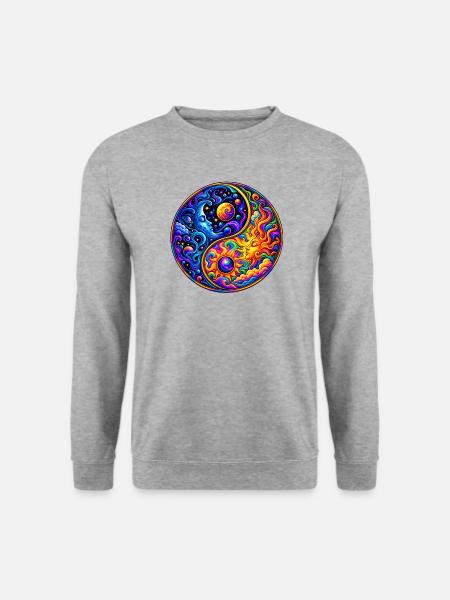 Yin & Yang - Unisex Pullover - Weißgrau meliert