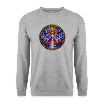 Pyramide - Unisex Pullover - Weißgrau meliert - Vorne - Alina (178cm) & Michal (187cm)