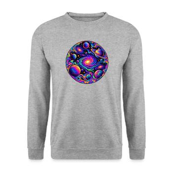 Universum - Unisex Pullover - Weißgrau meliert - Vorne - Alina (178cm) & Michal (187cm)