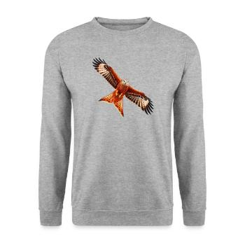 Roter Milan - Unisex Pullover - Weißgrau meliert - Vorne - Alina (178cm) & Michal (187cm)