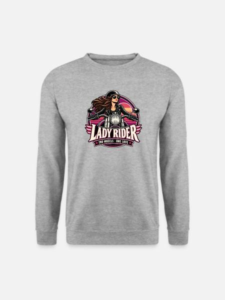 Lady Rider Motorradheldin - Unisex Pullover - Weißgrau meliert