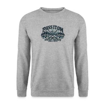 Eishockey Shirt Retro - Always Hockey - Unisex Pullover - Weißgrau meliert - Vorne - Alina (178cm) & Michal (187cm)