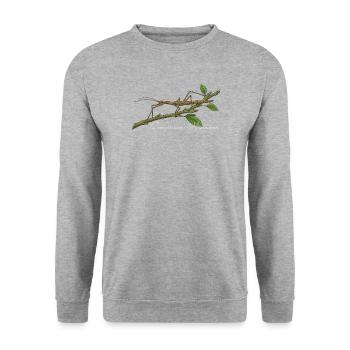 Indische Stabschrecke Carausius morosus - Unisex Pullover - Weißgrau meliert - Vorne - Alina (178cm) & Michal (187cm)