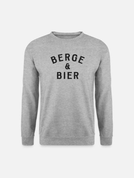 Berge und Bier - Unisex Pullover - Weißgrau meliert