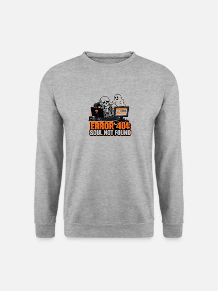 IT-Support-Fehler 404 Seele nicht gefunden - Unisex Pullover - Weißgrau meliert