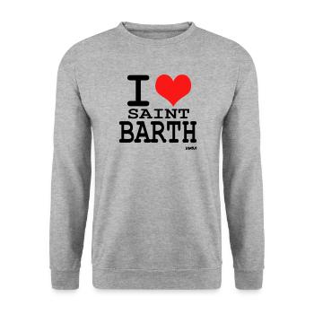 saintbarth - Unisex Pullover - Weißgrau meliert - Vorne - Alina (178cm) & Michal (187cm)