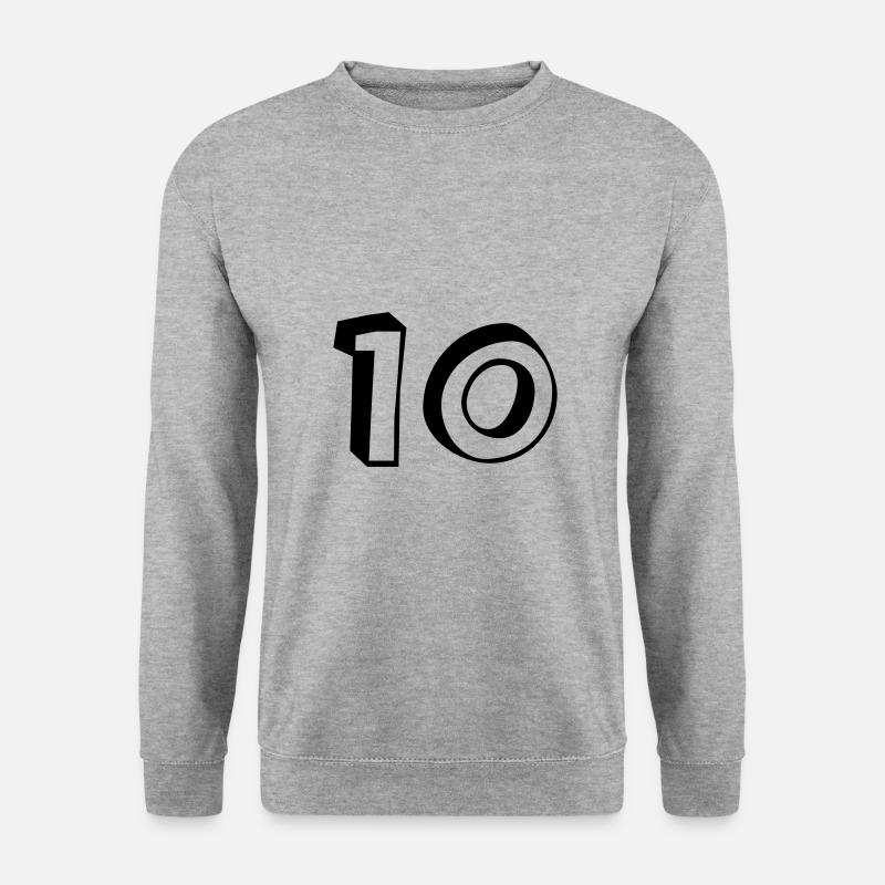 10 - Unisex Pullover - Weißgrau meliert