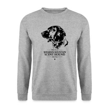 Bavarian Mountain Scent Hound Mom Hunde Wilsigns - Unisex Pullover - Weißgrau meliert - Vorne - Alina (178cm) & Michal (187cm)