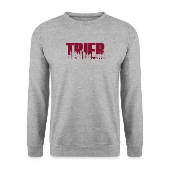 Trèves - Horizon - Fonts - Moselle Rhénanie-Palatinat - Sweat-shirt Unisexe - gris chiné - Devant - Alina (178cm) & Michal (187cm)