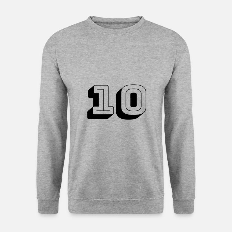 10 - Unisex Pullover - Weißgrau meliert