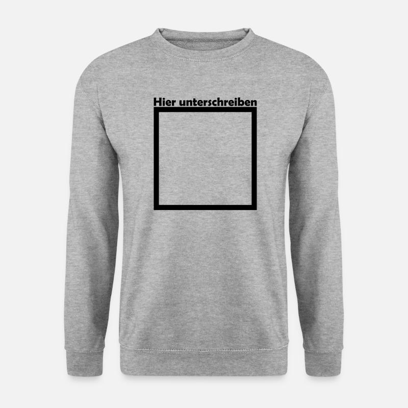 Unterschrift - Unisex Pullover - Weißgrau meliert