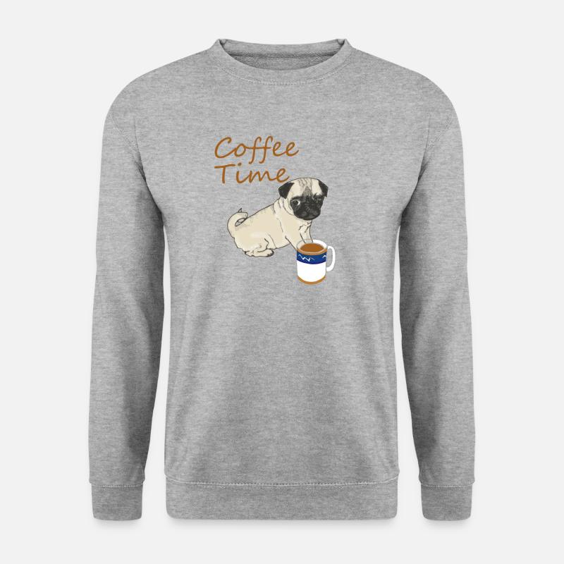 Dog with Coffee Coffee Time Gift - Unisex Sweatshirt - salt & pepper