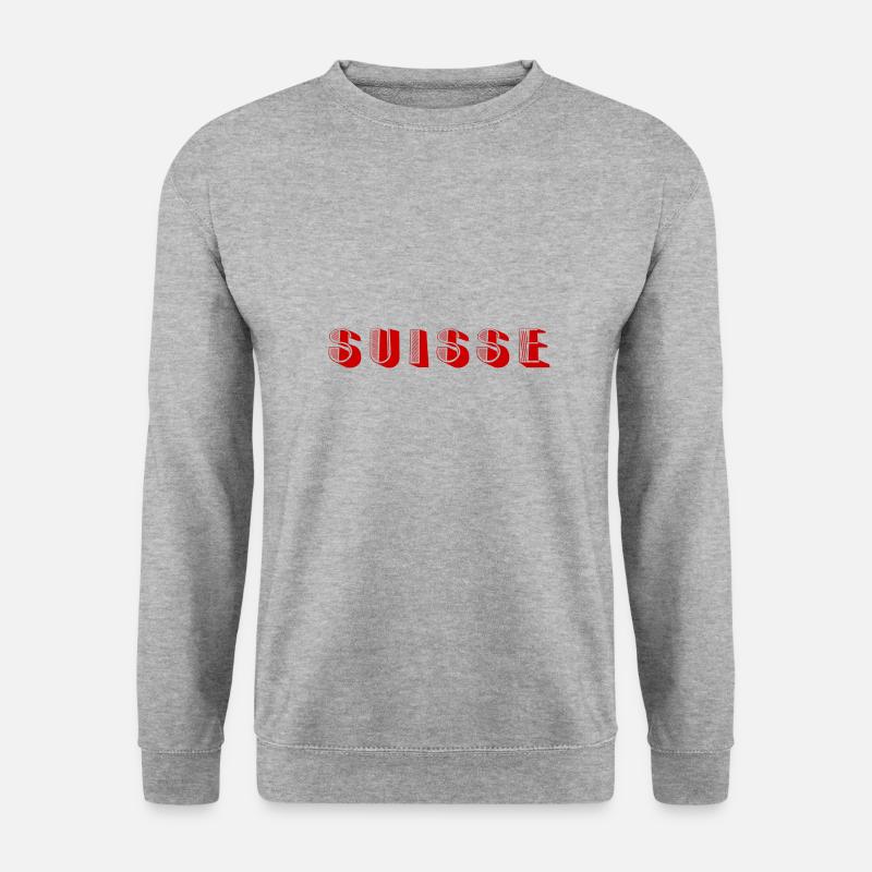 SCHWEIZ. LAND - Unisex Pullover - Weißgrau meliert