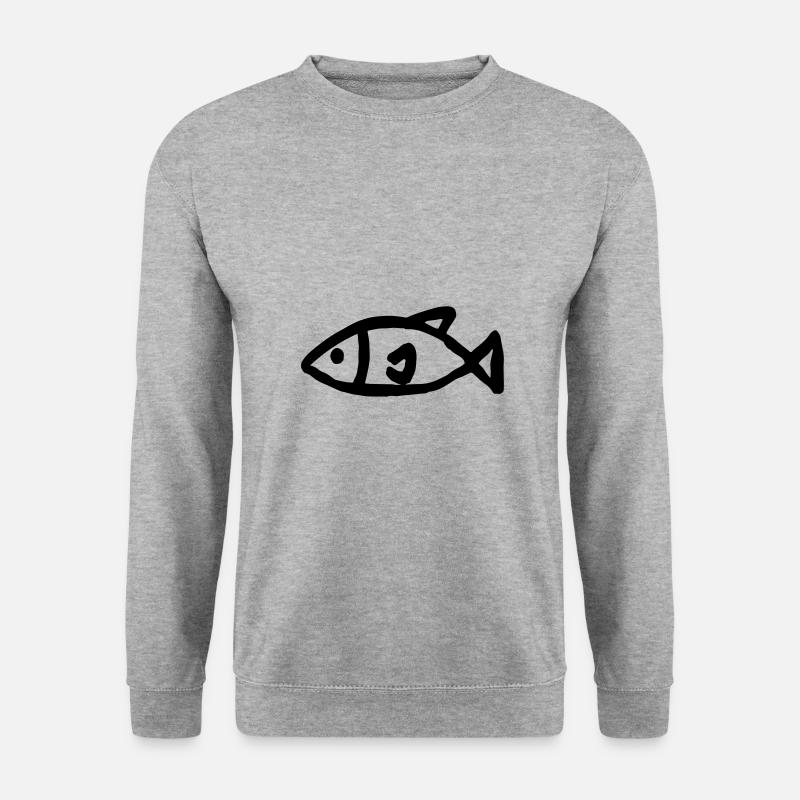 Fish Sketch Drawing - Unisex Sweatshirt - salt & pepper