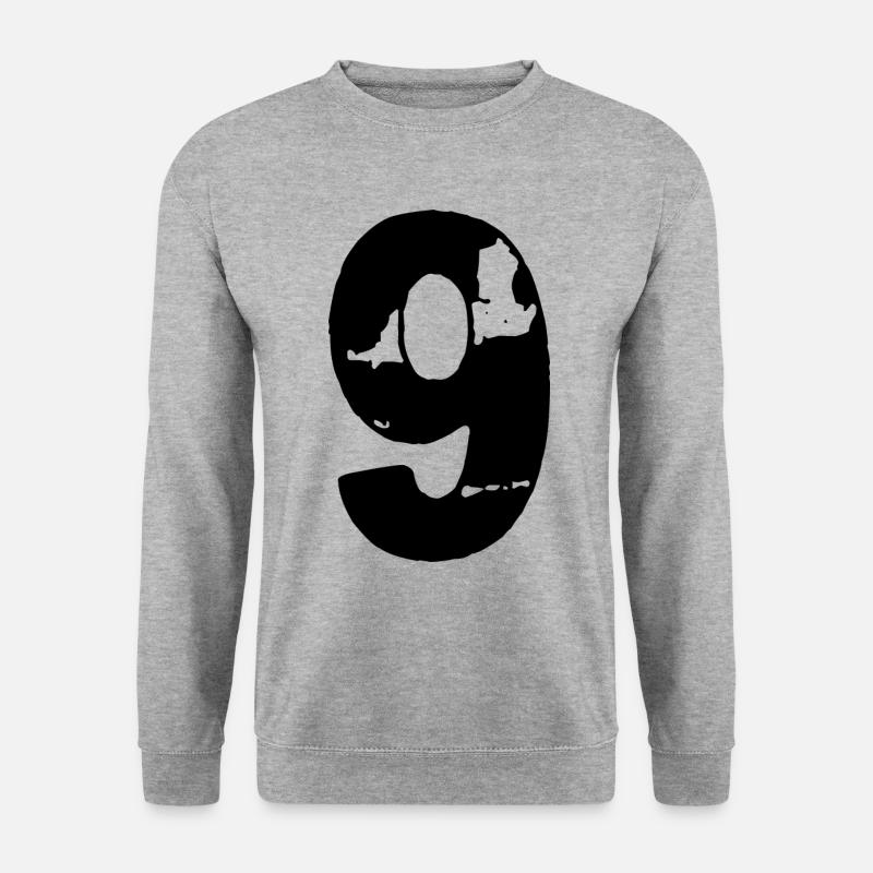 9 Zahl Trikot - Unisex Pullover - Weißgrau meliert