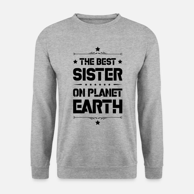 Beste Schwester Spruch - Unisex Pullover - Weißgrau meliert
