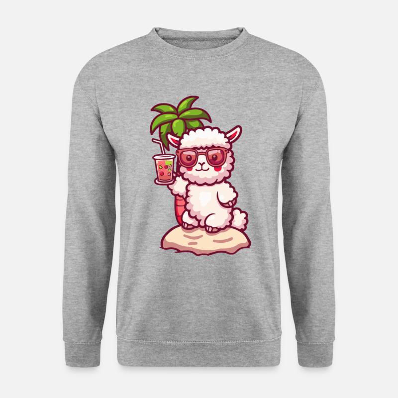 Alpaca Llama Summer Beach Holidays - Unisex Sweatshirt - salt & pepper
