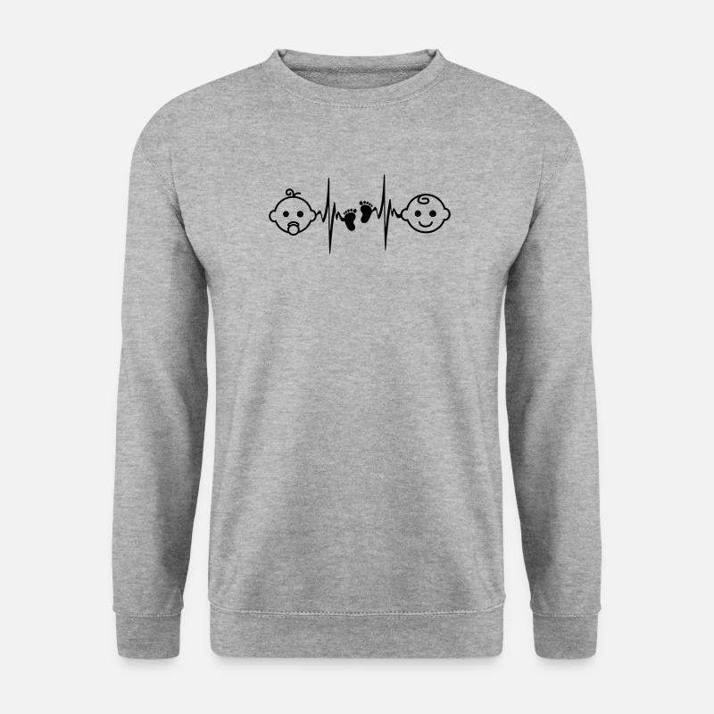 Baby Mädchen oder Junge - Unisex Pullover - Weißgrau meliert