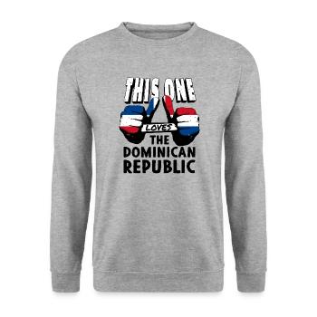 Drapeau de la République dominicaine Dom Rep Flag Tour - Sweat-shirt Unisexe - gris chiné - Devant - Alina (178cm) & Michal (187cm)