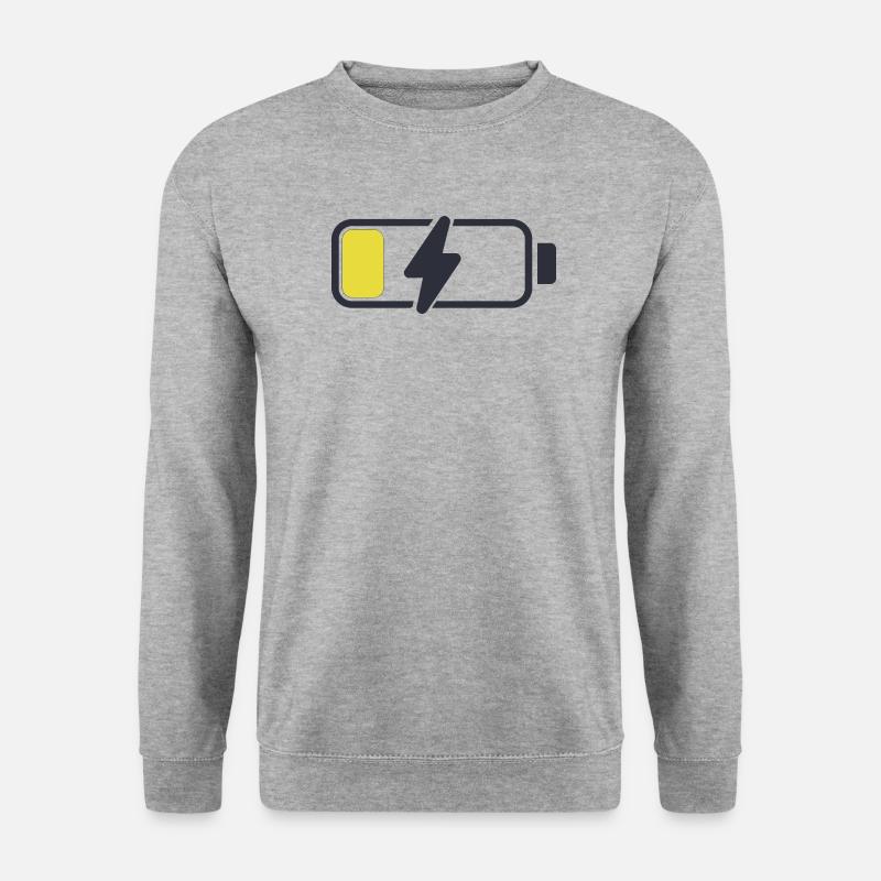 iPhone_Batterie - Unisex Pullover - Weißgrau meliert