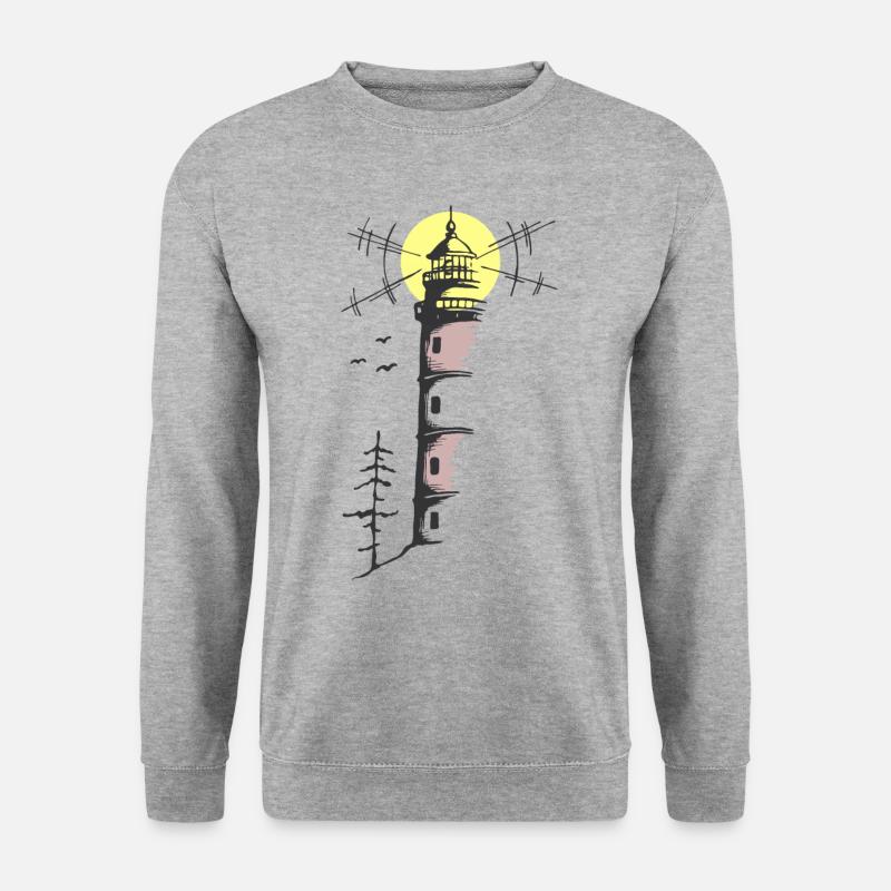 Leuchtturm - Unisex Pullover - Weißgrau meliert