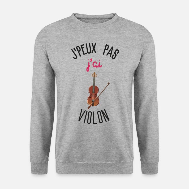 Ich kann keine Geige haben - Unisex Pullover - Weißgrau meliert