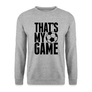 Thats my game soccer - Fußball - Fussball - Ball - Sweat-shirt Unisexe - gris chiné - Devant - Alina (178cm) & Michal (187cm)