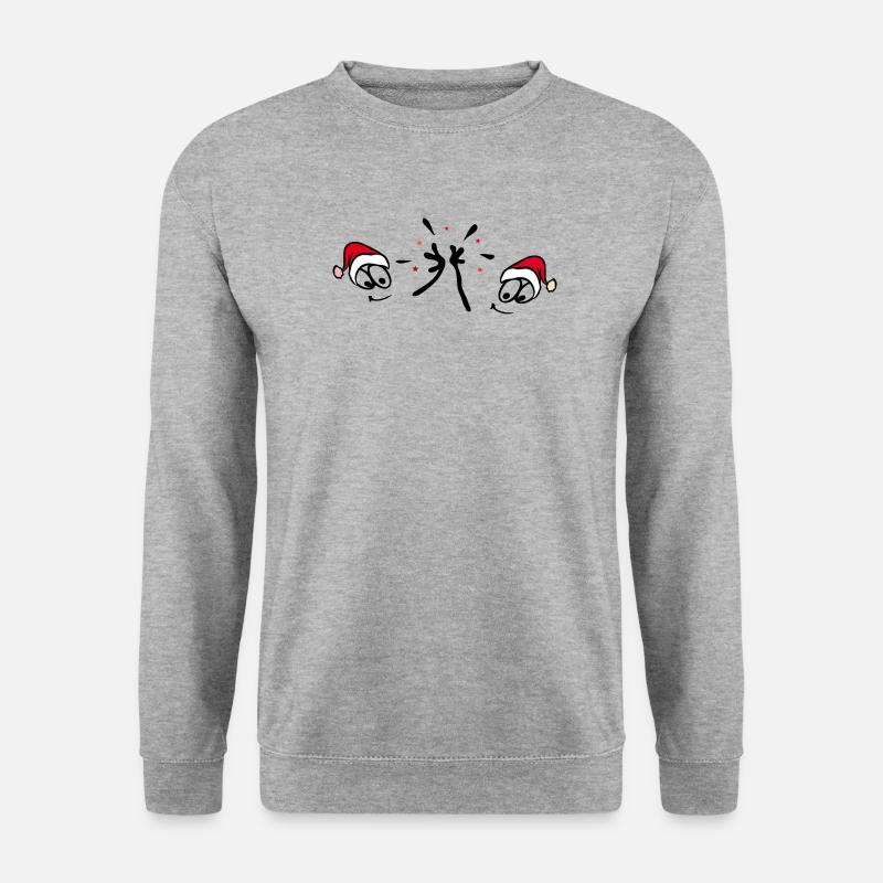 Weihnachten - Unisex Pullover - Weißgrau meliert