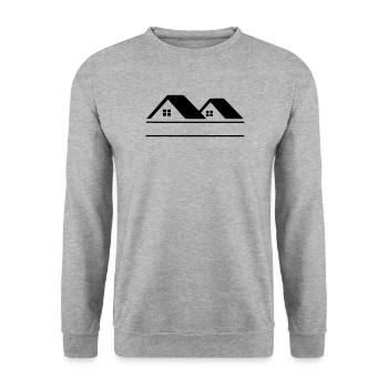 Houses text banner - Unisex Sweatshirt - salt & pepper - Front - Alina (178cm) & Michal (187cm)