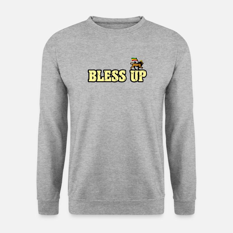 Dub Reggae Bless Up - Unisex Pullover - Weißgrau meliert