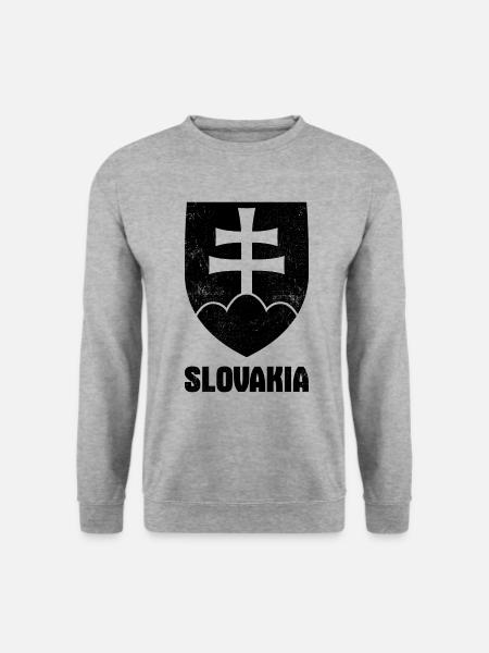 Slowakia Slowakei Wappen Europa Slowakisch - Unisex Pullover - Weißgrau meliert