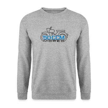 50cc Moped Star Emblem v.2 - Unisex Sweatshirt - salt & pepper - Front - Alina (178cm) & Michal (187cm)
