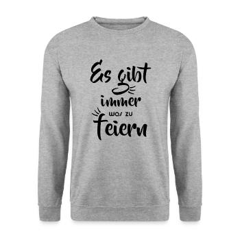 Party - Immer was zu feiern - Unisex Pullover - Weißgrau meliert - Vorne - Alina (178cm) & Michal (187cm)