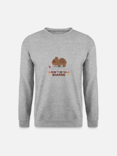 Sei nicht Langweilig niedliches Wildschwein Shirt - Unisex Pullover - Weißgrau meliert
