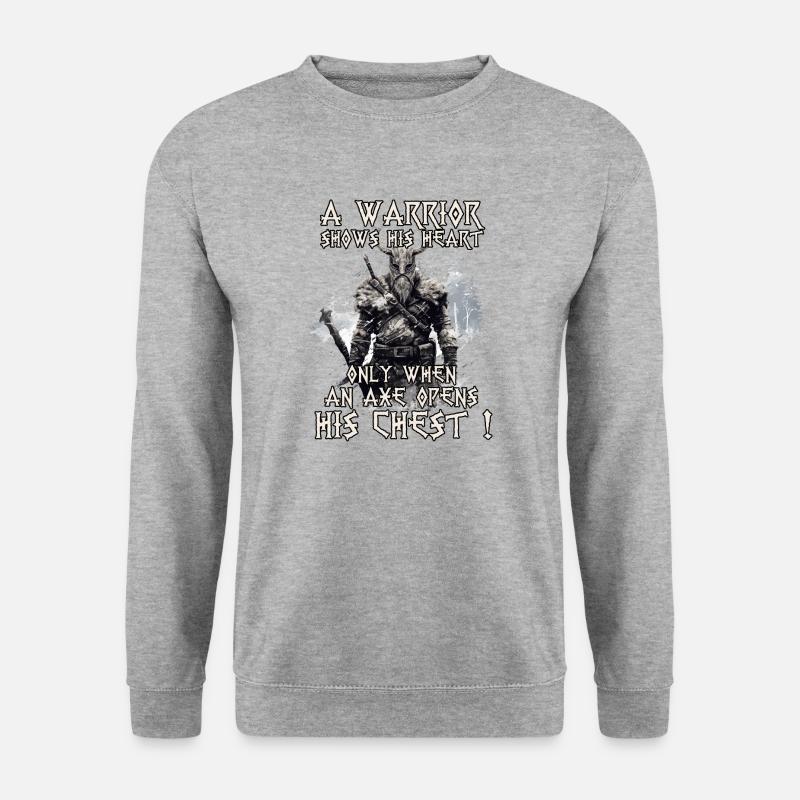Wikinger Krieger Shirt Wahallas Krieger - Unisex Pullover - Weißgrau meliert