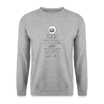 lustige Saufgelage Party-Gadgets Wodka - Unisex Pullover - Weißgrau meliert - Vorne - Alina (178cm) & Michal (187cm)