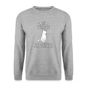 Kitten cat outfit for cat owner cat - Unisex Sweatshirt - salt & pepper - Front - Alina (178cm) & Michal (187cm)