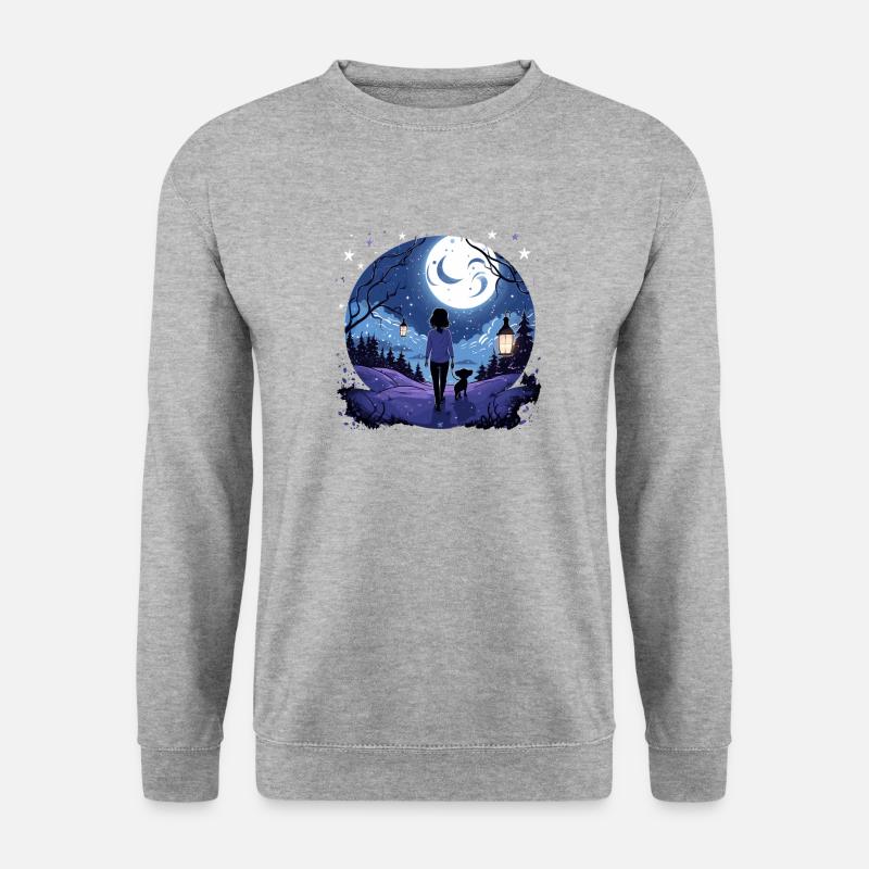Hundemama Hundebesitzerin Sternenhimmel - Unisex Pullover - Weißgrau meliert