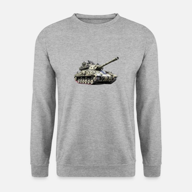 Legendärer Panzer Panzerhaubitze Soldaten - Unisex Pullover - Weißgrau meliert