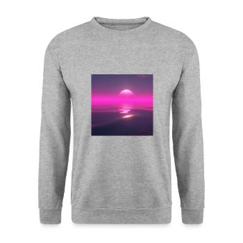 Sunset Retro - Unisex Sweatshirt - salt & pepper - Front - Alina (178cm) & Michal (187cm)