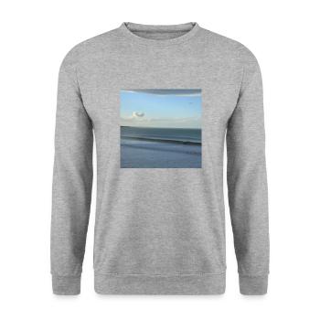 Meer Urlaub am Strand - Unisex Pullover - Weißgrau meliert - Vorne - Alina (178cm) & Michal (187cm)