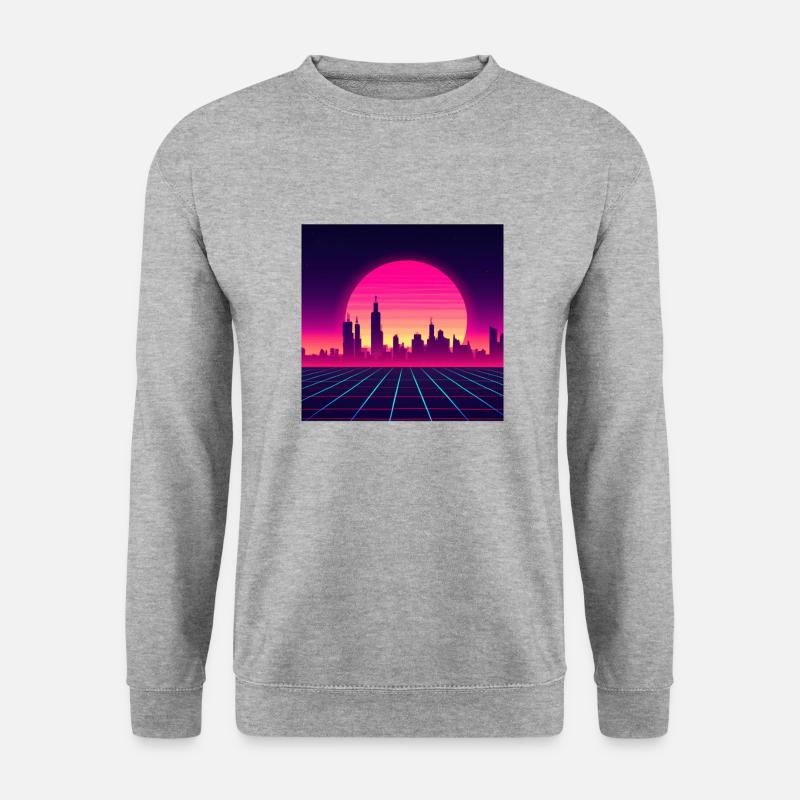 Retro wave style with sunset - Unisex Sweatshirt - salt & pepper