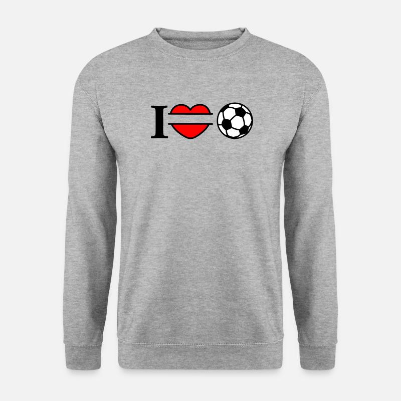 Monogramm Logo Fußballherz - Unisex Pullover - Weißgrau meliert